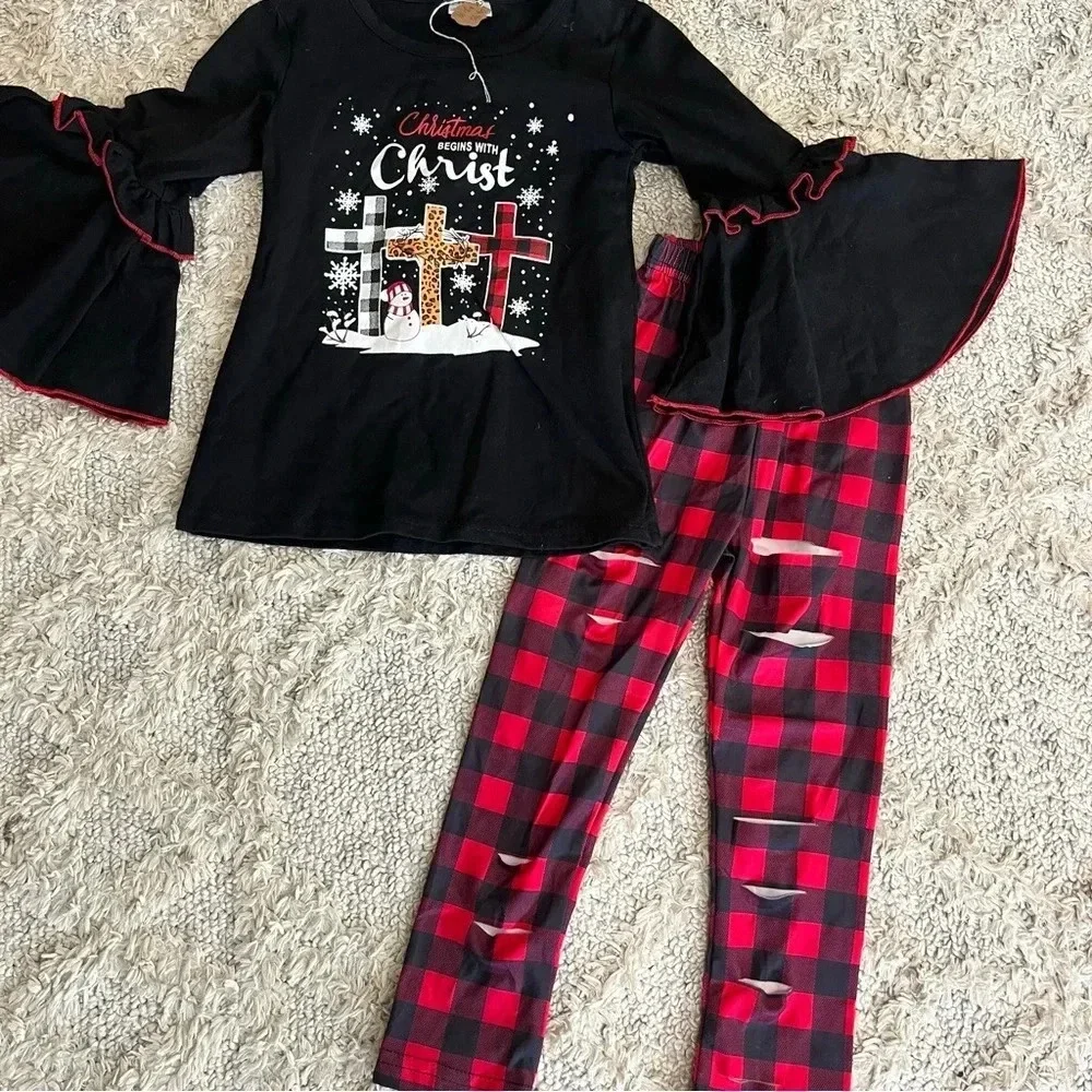 NWT Christmas Boutique Outfit Size 4/5